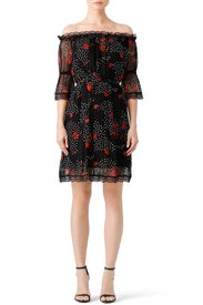Black Popi Print Dress by The Kooples