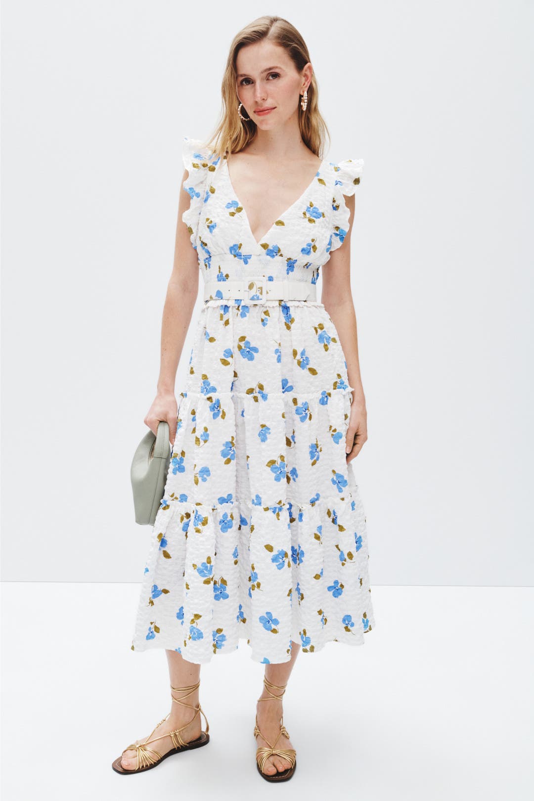 【Kate Spade】Painterly Bouquet Tiered Midi Dress ◆国内発送 Painterly Bouquet Tiered Midi Dress by kate spade new york