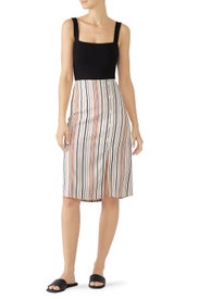 Striped Button Skirt by Louna