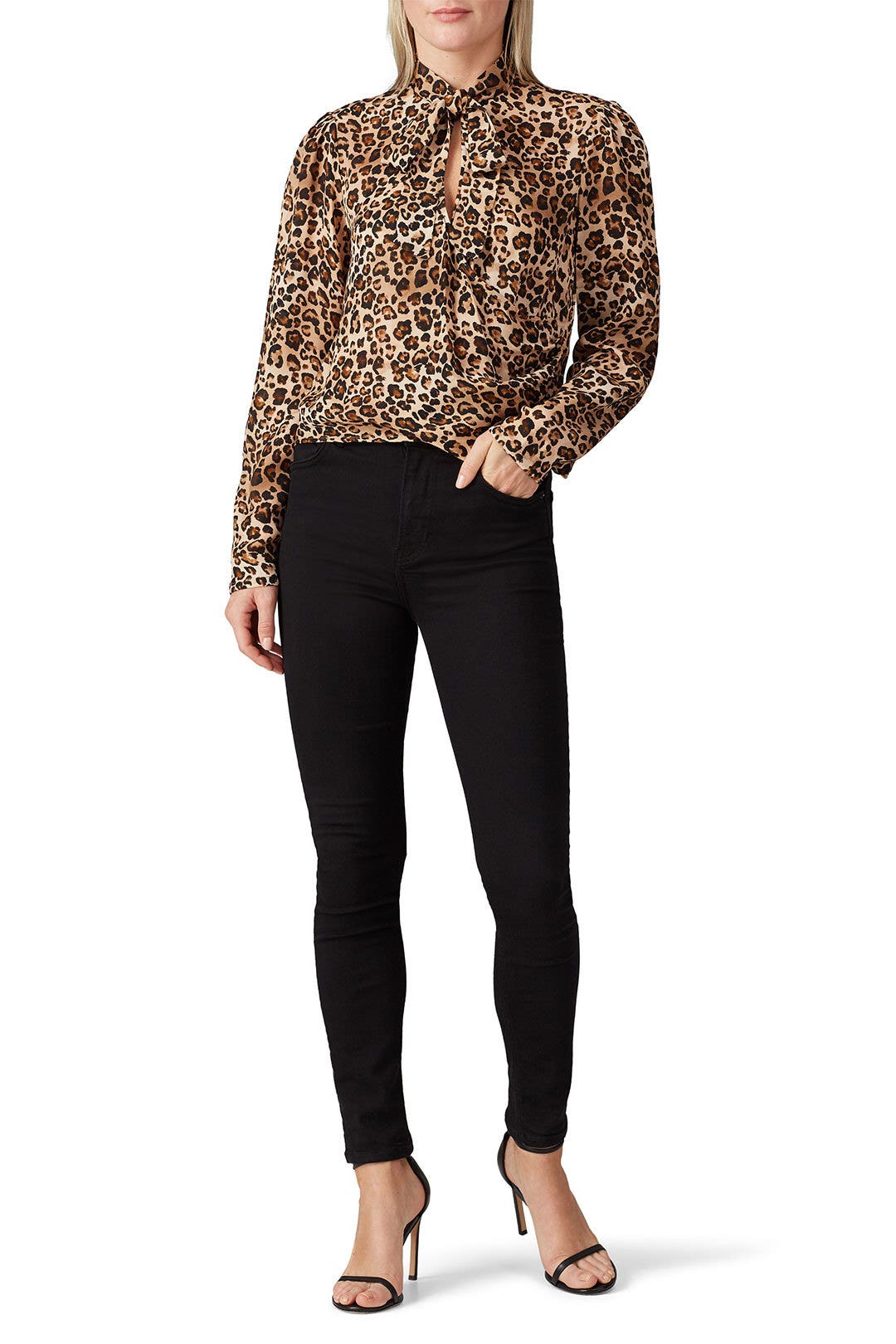 Leopard Tie Neck Top by Nicholas 0
