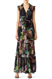 Floral Printed Ruffle Maxi by Nicholas