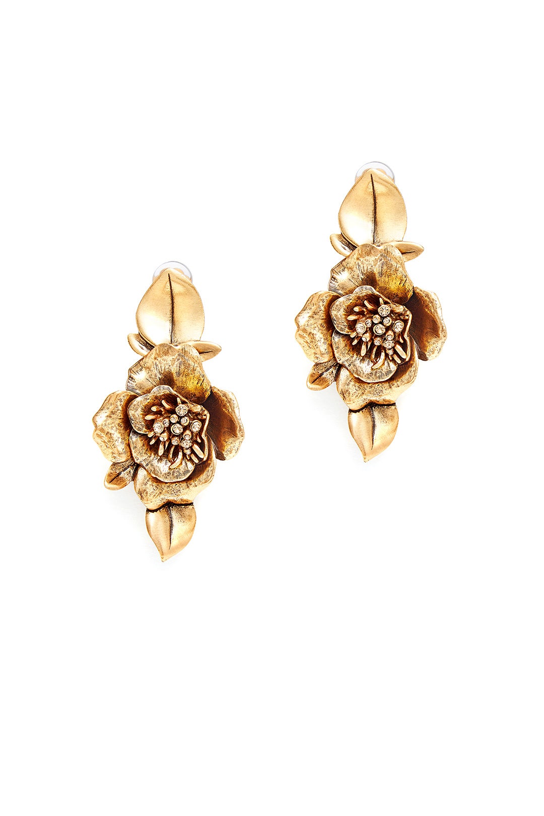 Golden Petal Earrings by Oscar de la Renta