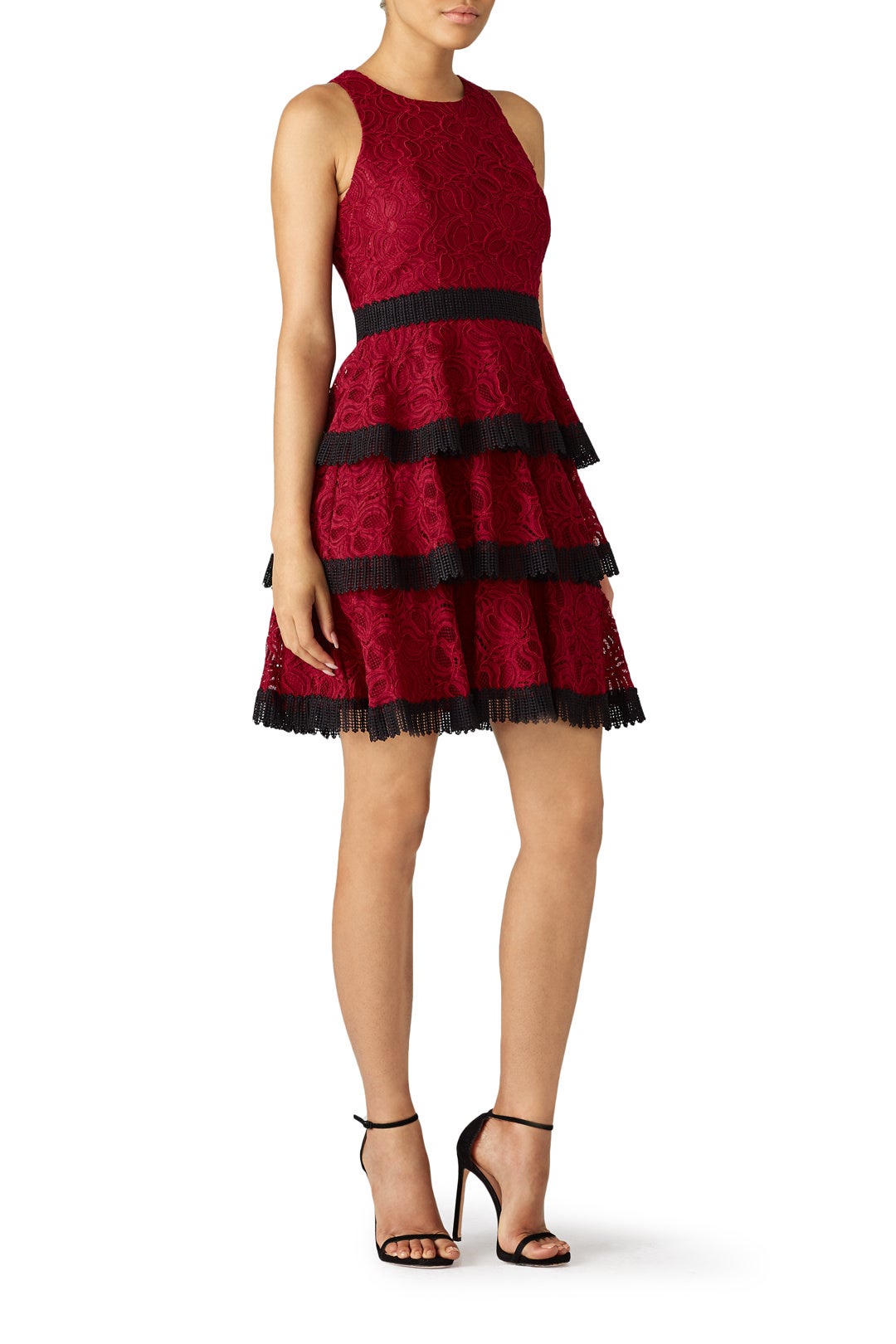 Red Tiered Dress by Aidan Mattox 0