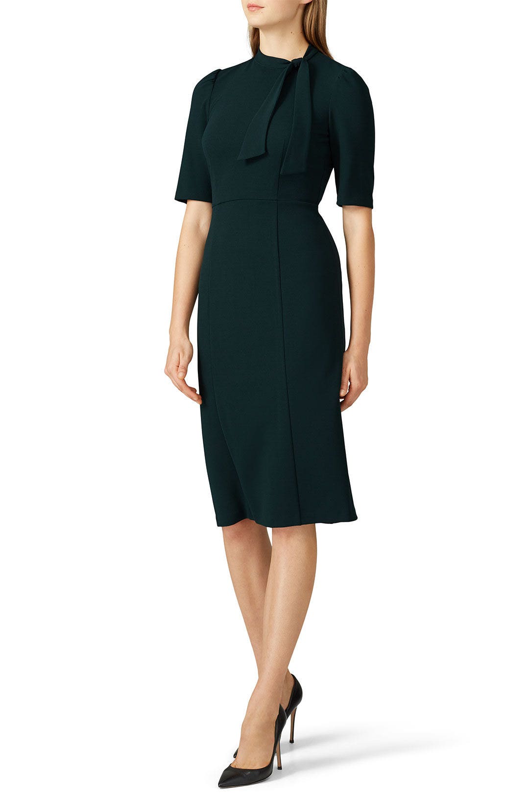 Green Tie Neck Sheath by Donna Morgan 0