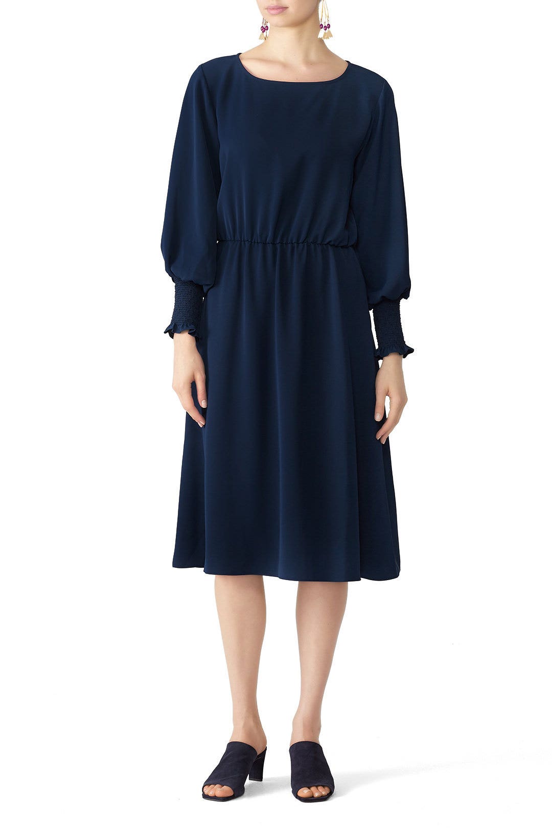 Navy Smock Sleeve Dress by Jay Godfrey 0