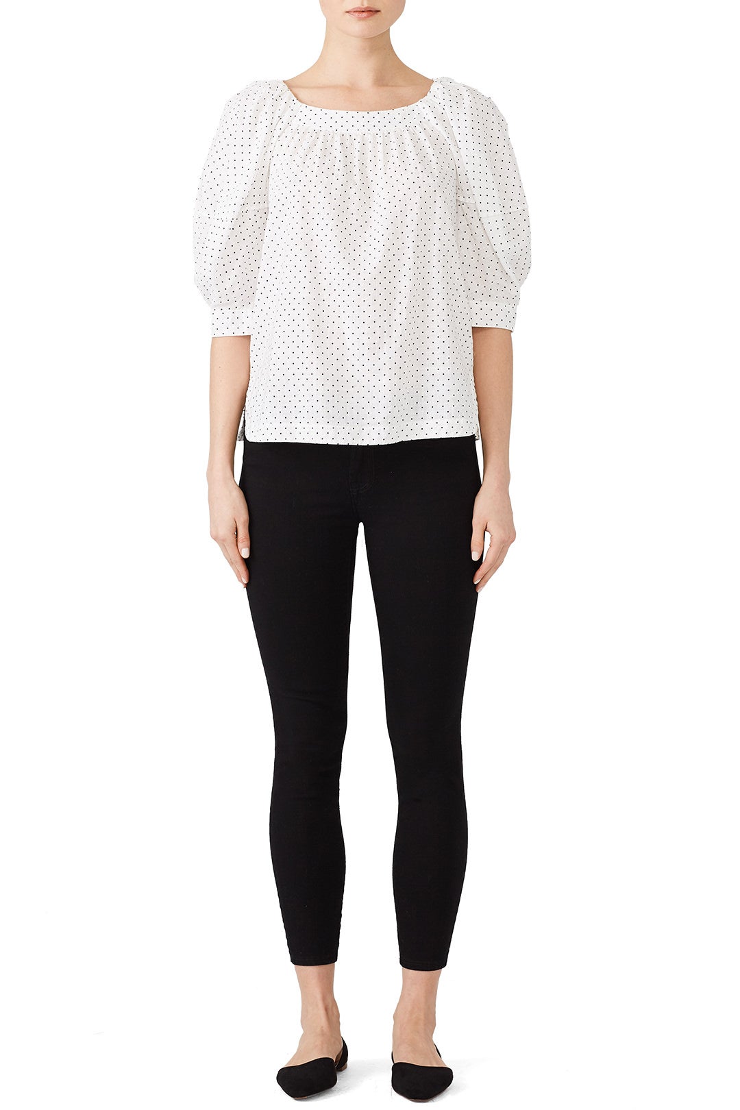 White Dahlia Dot Top by La Vie Rebecca Taylor 0