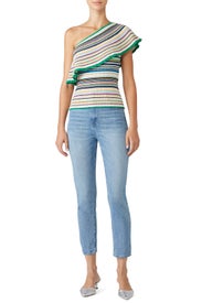 Rainbow Stripe Knit Top by Milly