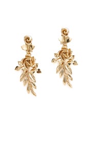 Rose and Leaf Gold Vine Earrings by Oscar de la Renta