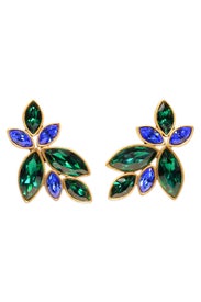Cerulean Petal Earrings by Oscar de la Renta