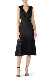 Black Ruffled Midi Dress by Prabal Gurung x RTR