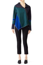 Colorblock Asymmetric Shirt by Peter Pilotto