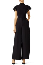 Black Peeking Lace Top by Rebecca Taylor NYC