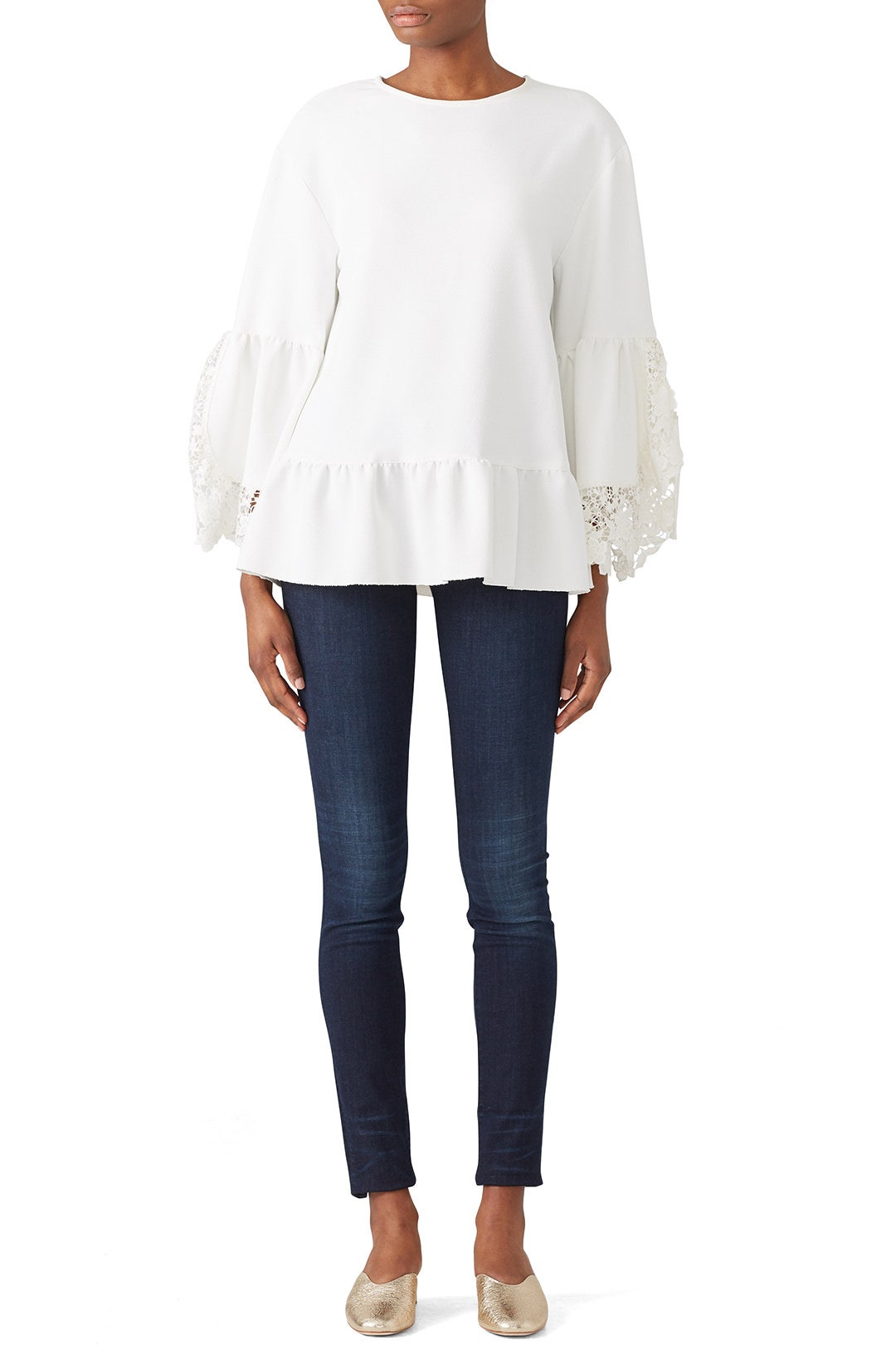 Lace Flared Sleeve Top by See by Chloé 0