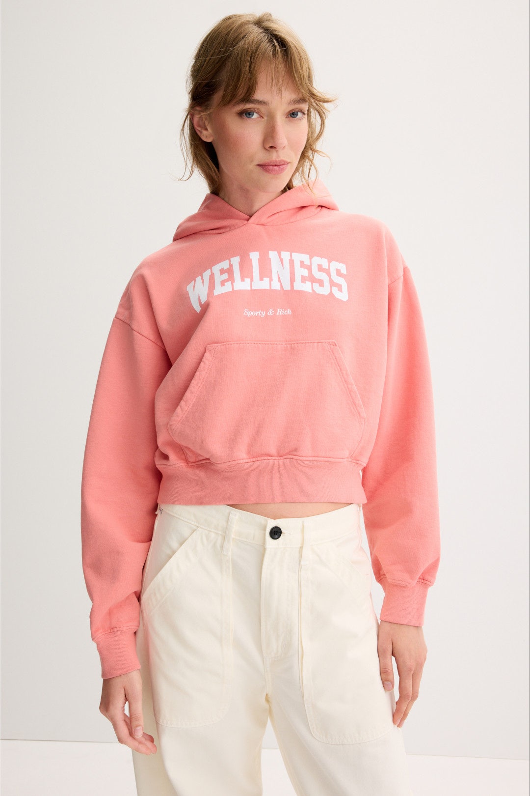 Wellness Ivy Cropped Hoodie by Sporty & Rich 0