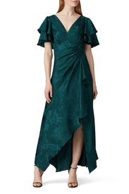 Green Silk Clementine Dress by Tanya Taylor