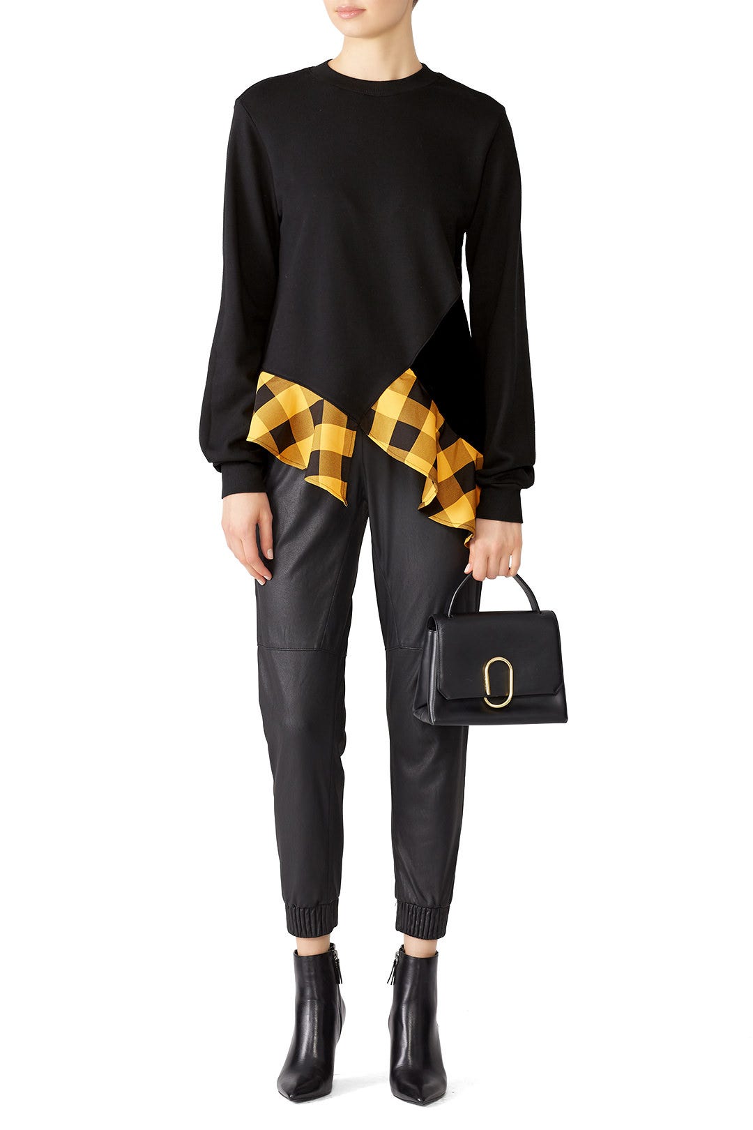 Contrast Ruffles Pullover by Clu 0