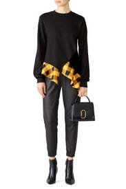 Contrast Ruffles Pullover by Clu