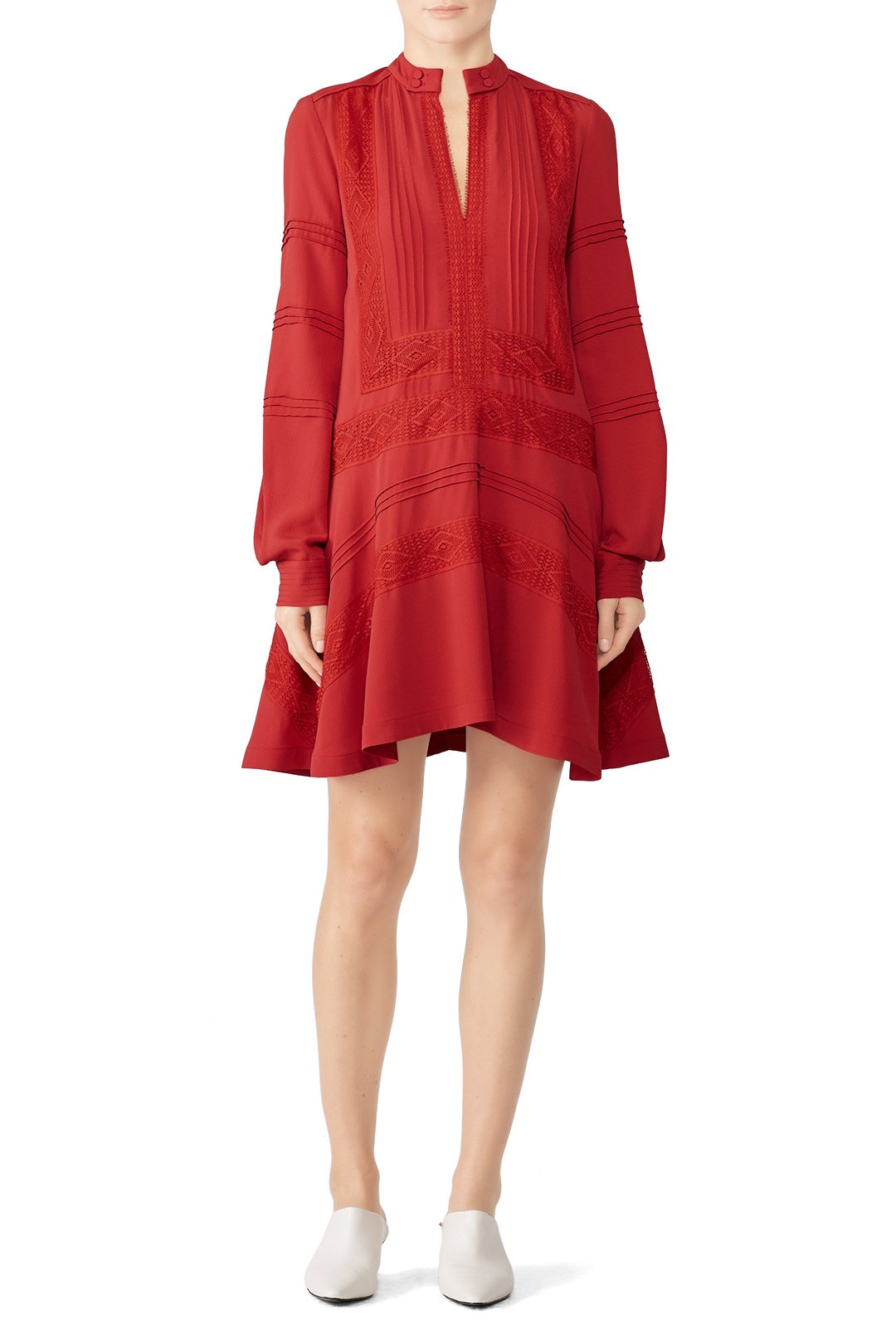 Red Lace Panel Shift by Derek Lam 10 Crosby 0