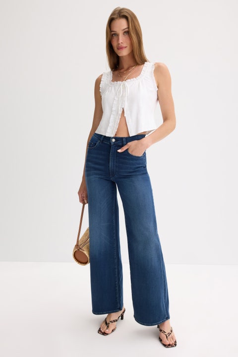 HIGH RISE BUTTON UP WIDE LEG