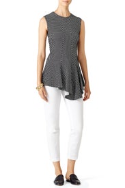 Asymmetrical Hem Dot Top by DEREK LAM