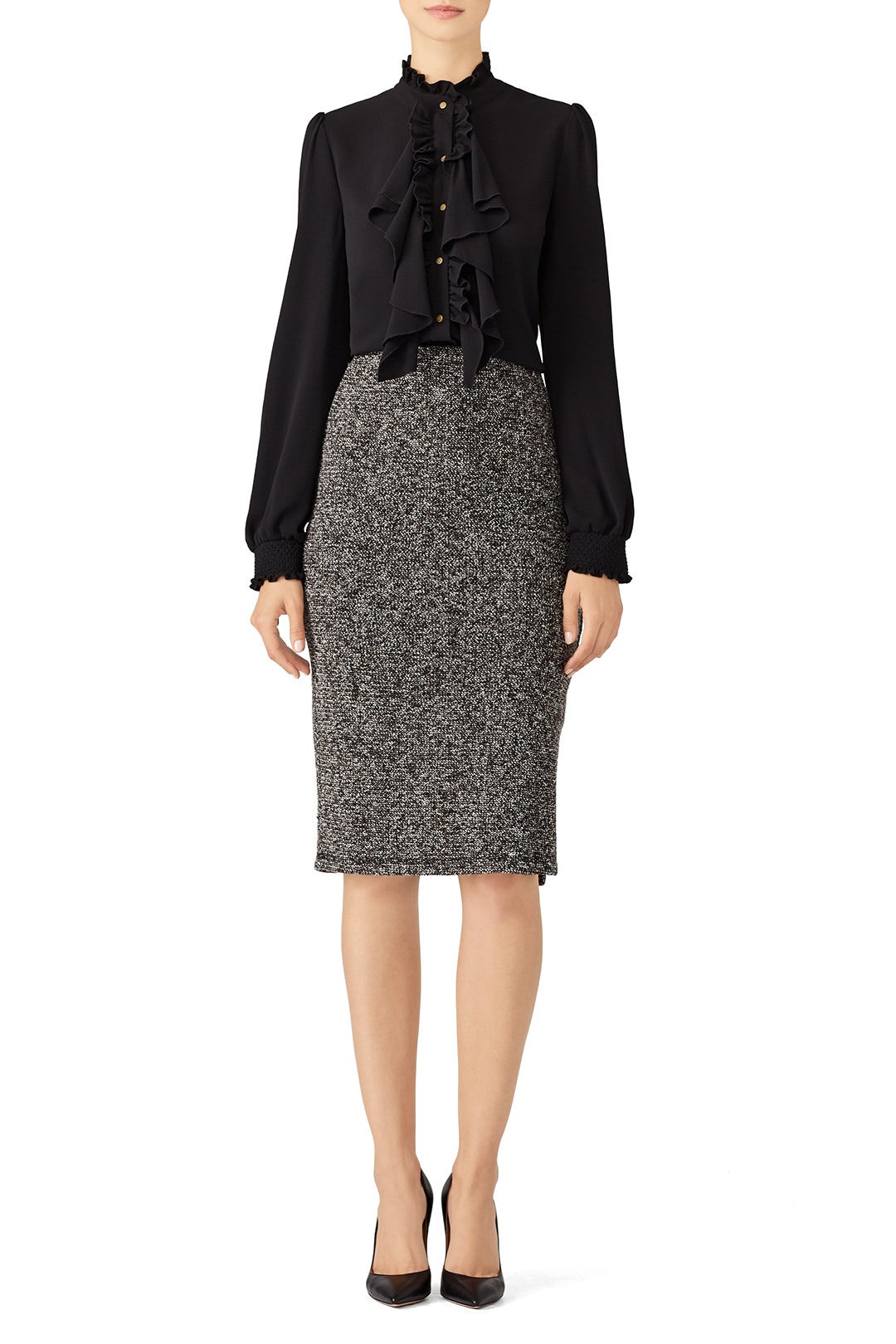 Black Ruffled Blouse by ella moss 0