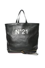 Black Foldable Shopper Bag by No. 21 Handbags