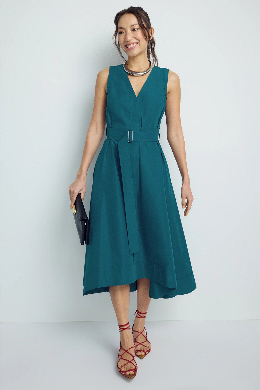 Belted V Neck Midi Dress by 3.1 Phillip Lim | Rent the Runway