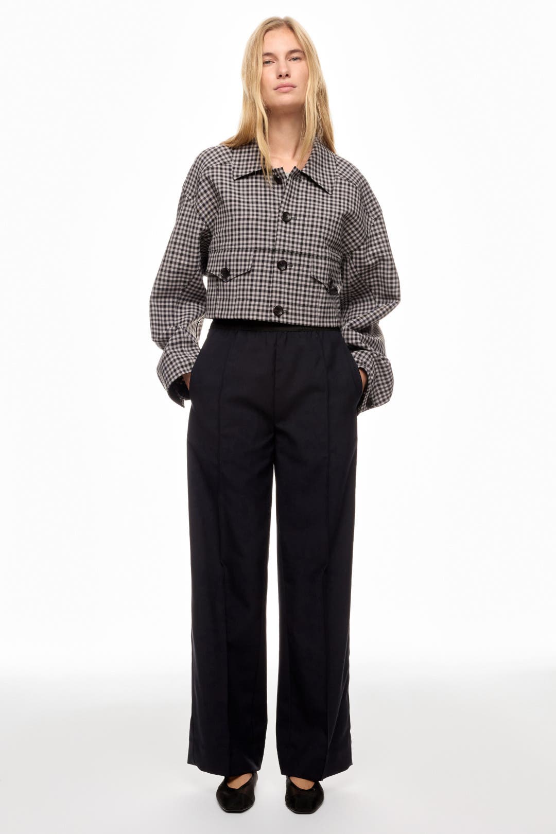 Black Trousers With Front Pleat by Plan C | Rent the Runway