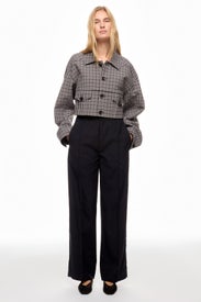 Black Trousers With Front Pleat by Plan C