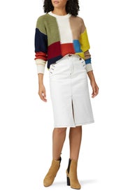 White Denim Skirt by See by Chloé