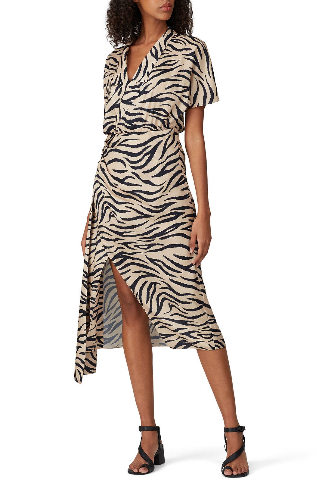 Zebra Drop Collar Dress by LAPOINTE 0