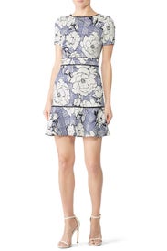 Blue Floral Flounce Dress by Slate & Willow