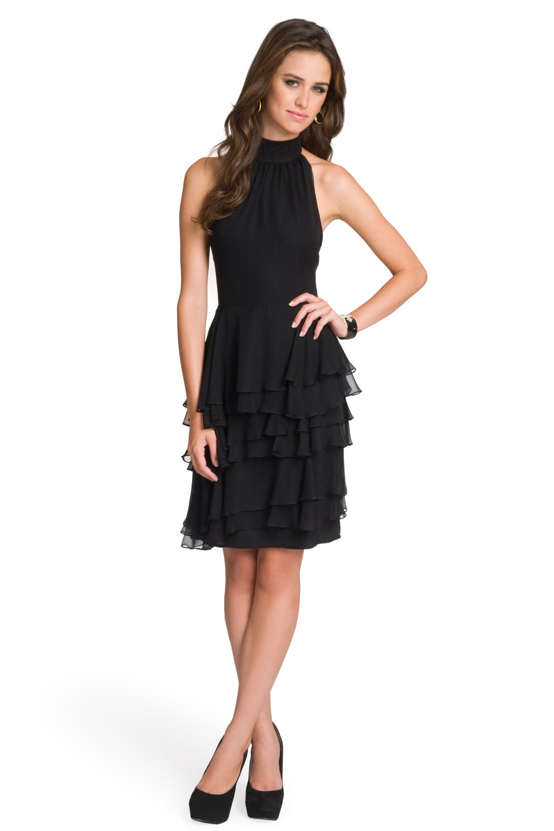 Ruffled Sophisticate Halter Dress by Christian Siriano