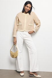 Myra Contrast Cropped Jacket by Fifteen Twenty