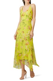 Floral Printed V Neck Dress by Harlyn