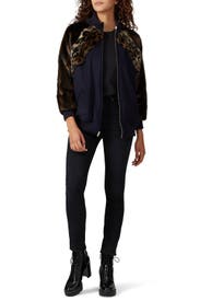 Varsity Faux Fur Bomber by Harvey Faircloth