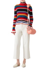 Striped Ruffle Sweater by MSGM