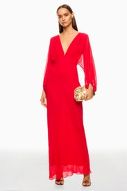 Amina Plunge Balloon Sleeve Maxi Dress by Shona Joy