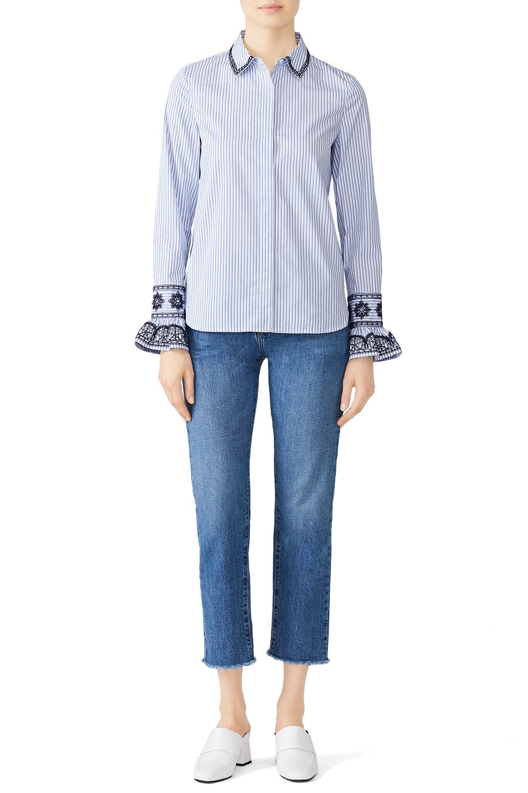 Striped Paige Shirt by Tory Burch 0