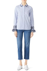 Striped Paige Shirt by Tory Burch