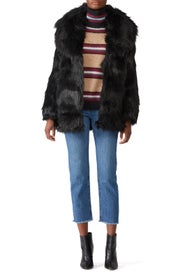 Premium Black Faux Fur Coat by Unreal Fur