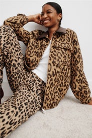 Beline Cheetah Print Collared Jacket by Baum und Pferdgarten