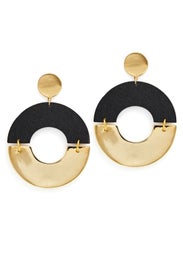 Half Wood Door Knocker Earrings by Daughter