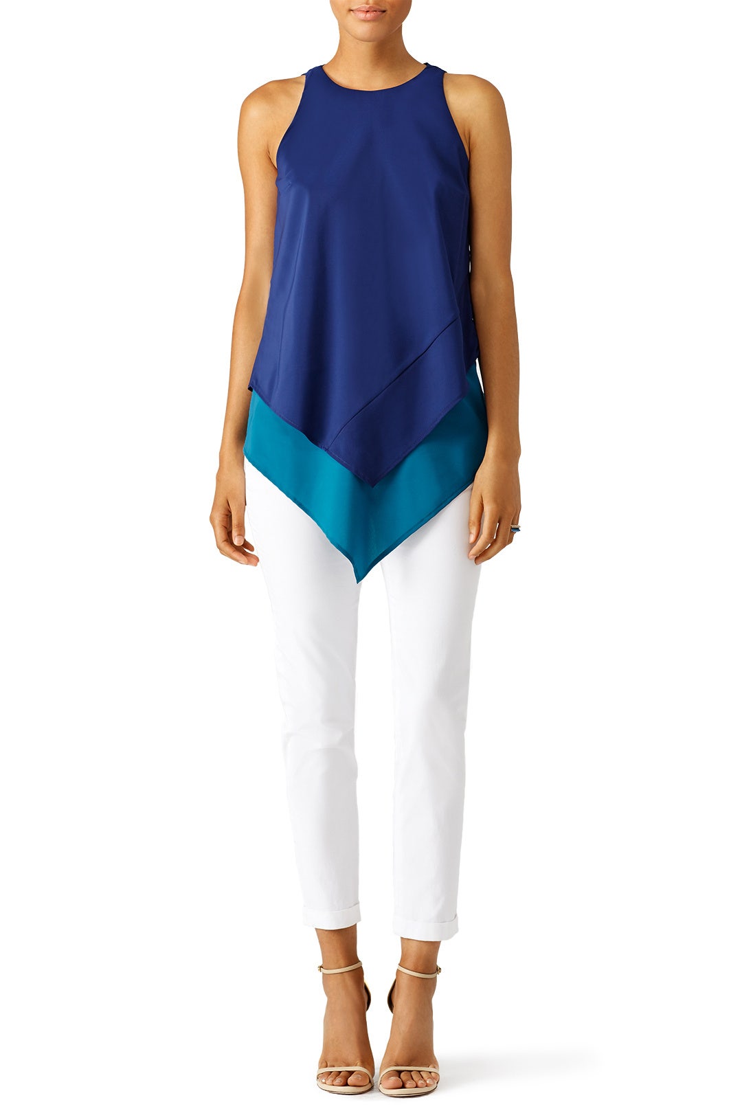 Navy and Teal Layer Top by Hunter Bell 0