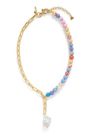 Beaded Pearl Lariat Necklace by Lele Sadoughi