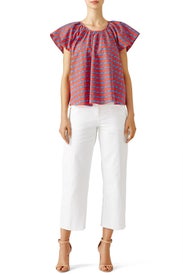 Printed Flutter Top by Opening Ceremony