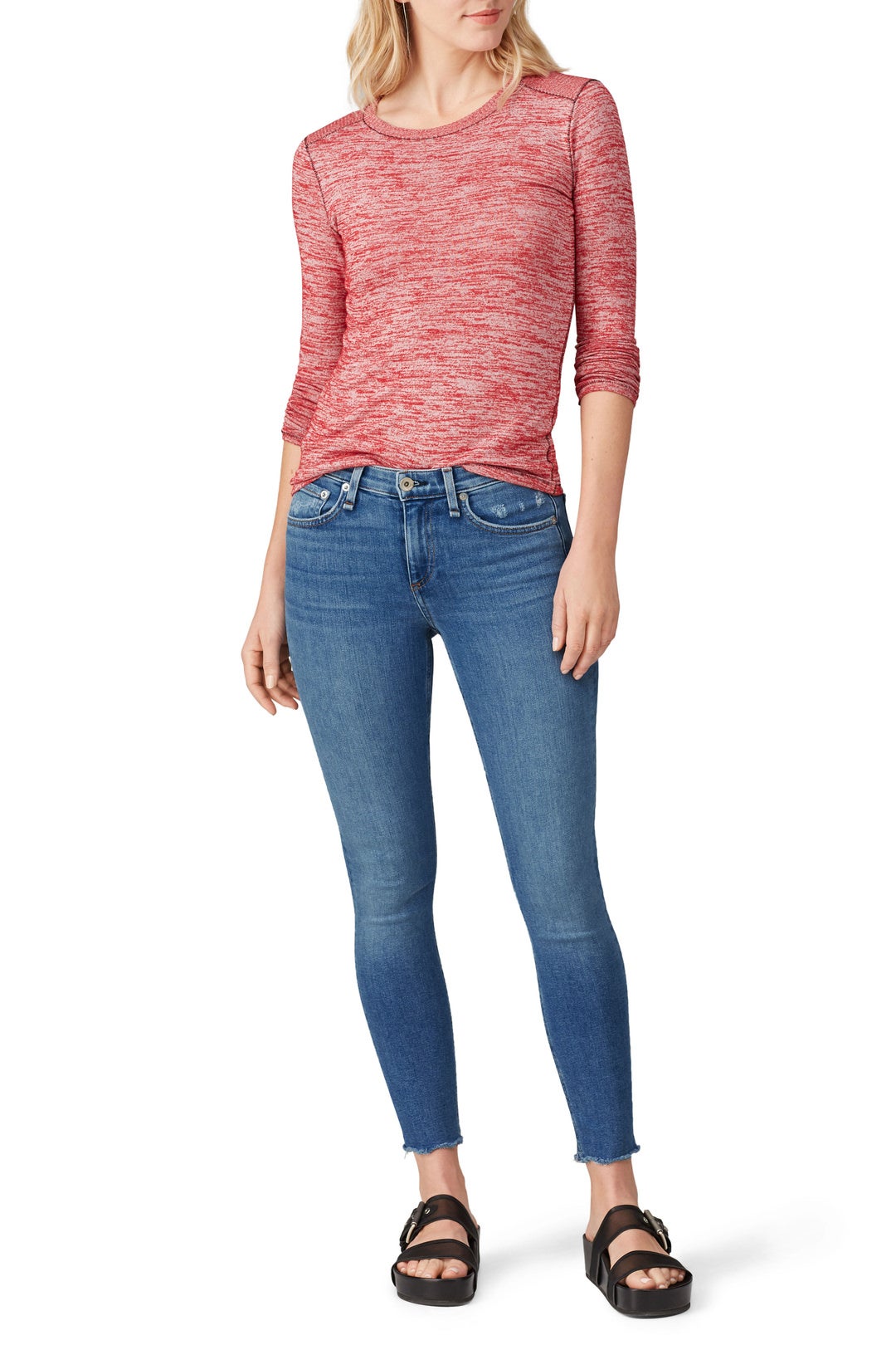 Palmer Cate Mid Rise Ankle Jeans by rag & bone JEAN 0