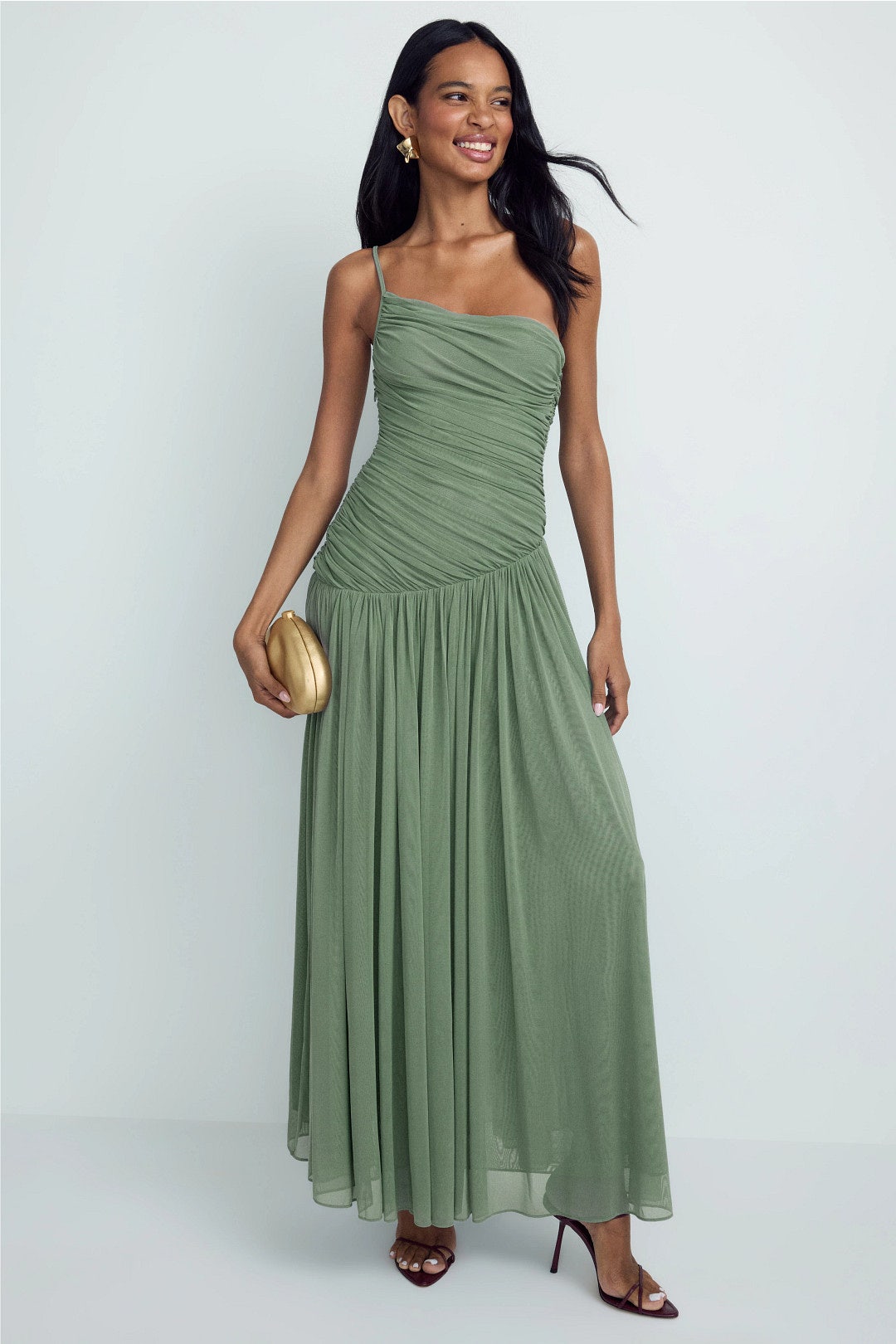 Monroe Asymmetric Jersey Gown by Ronny Kobo 0