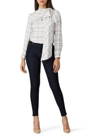 Plaid Etch Top by Rebecca Taylor NYC