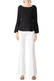 Black Front Ruffle Top by Slate & Willow